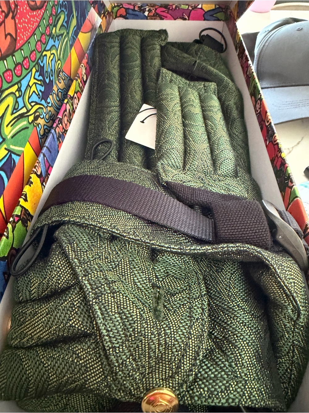 Kids Green Quilted Backpack - Unbranded